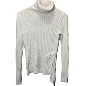 Sundance legends rib knit tie Turtleneck Sweater